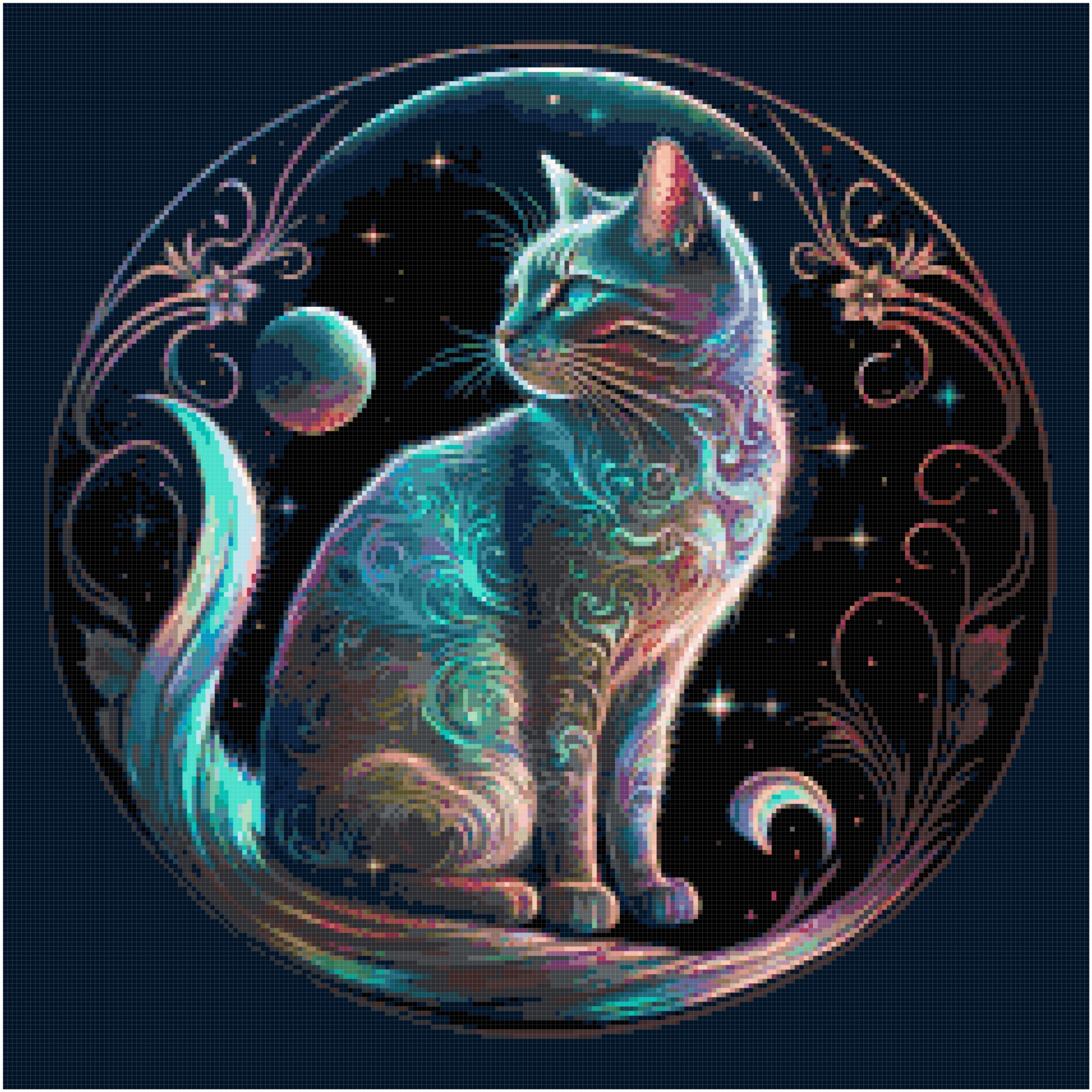 Cat globe cross stitch pattern Cat globe