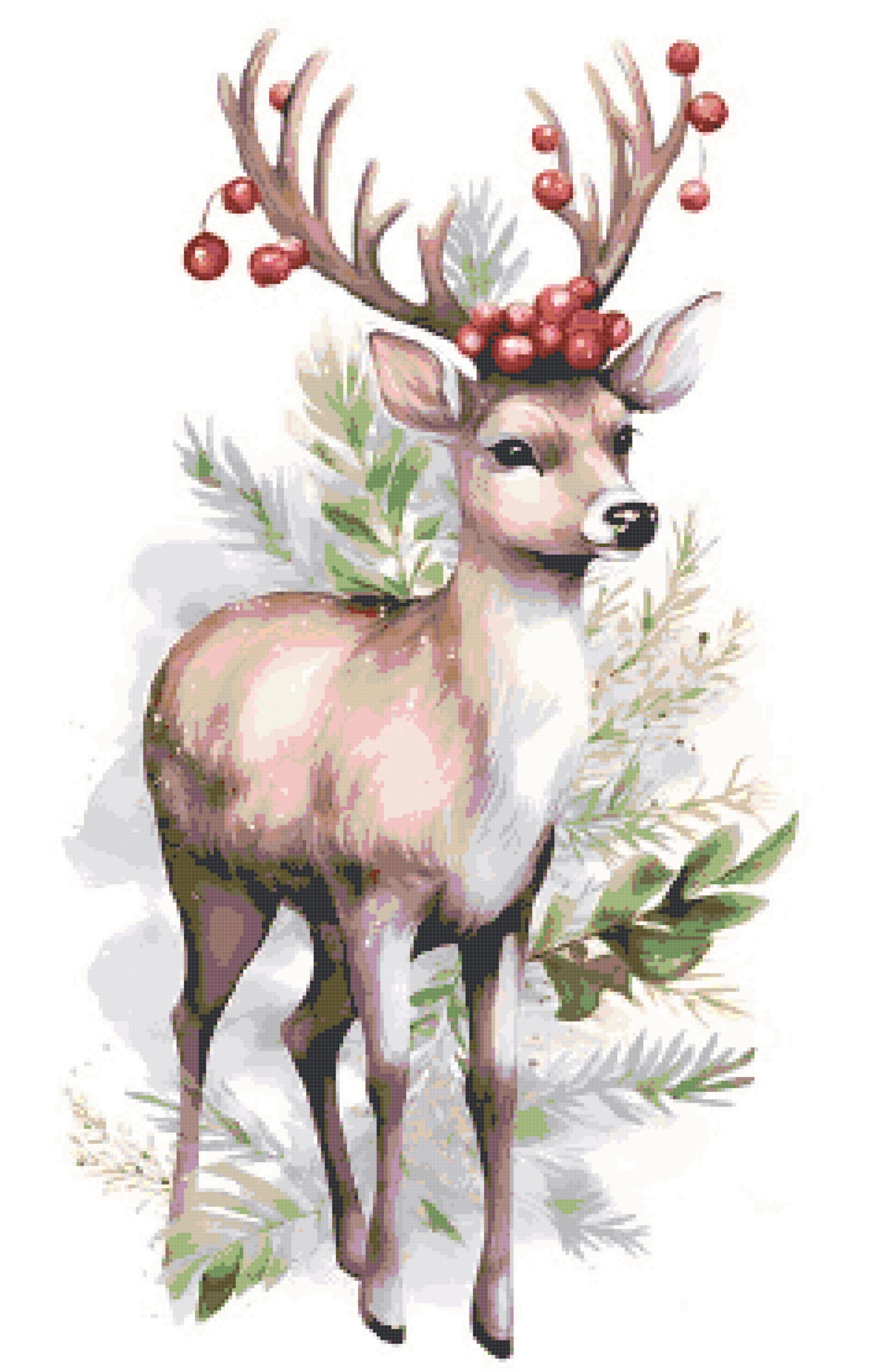 Christmas deer 3 cross stitch pattern Christmas deer