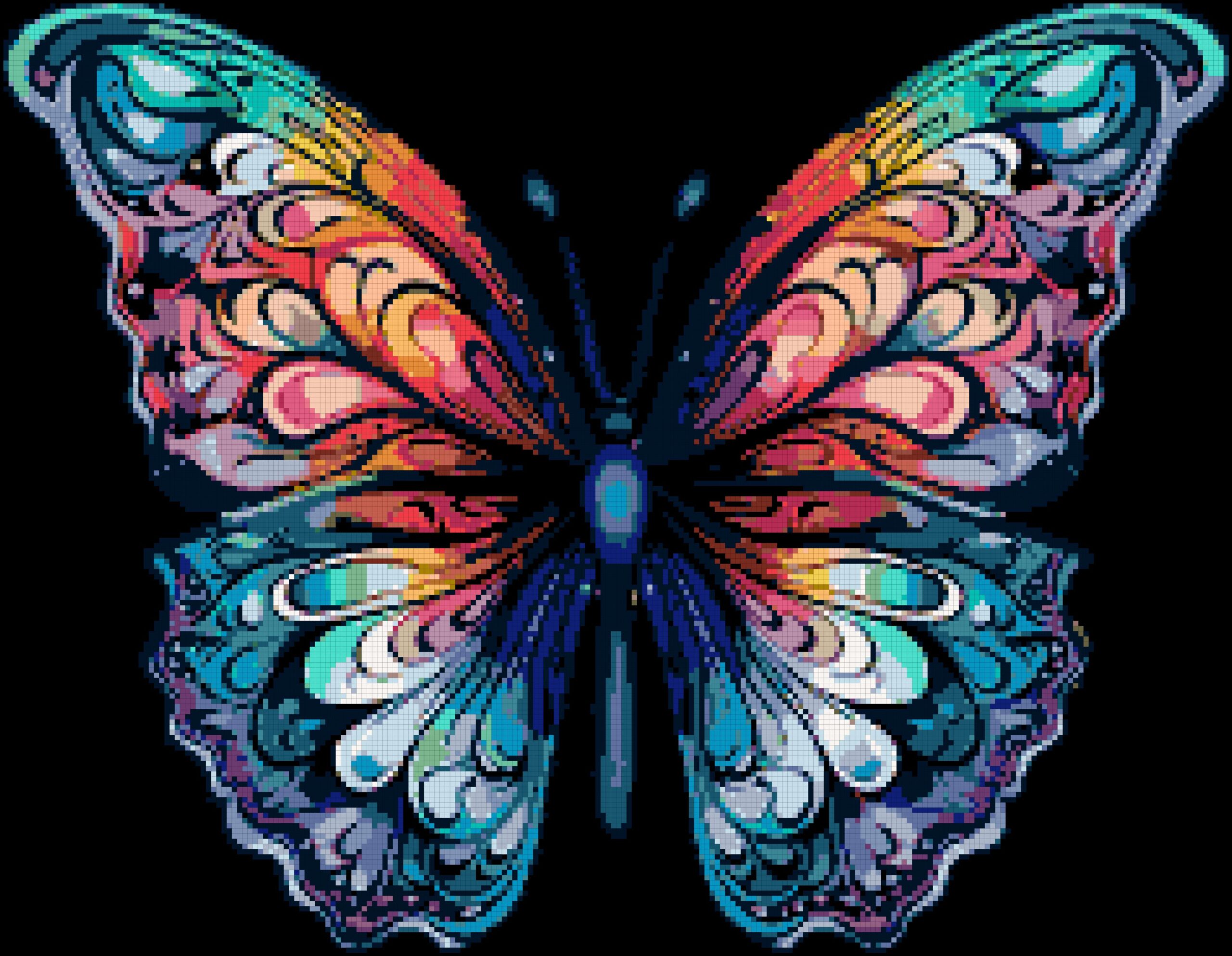 Colorful butterfly cross stitch pattern Colorful butterfly
