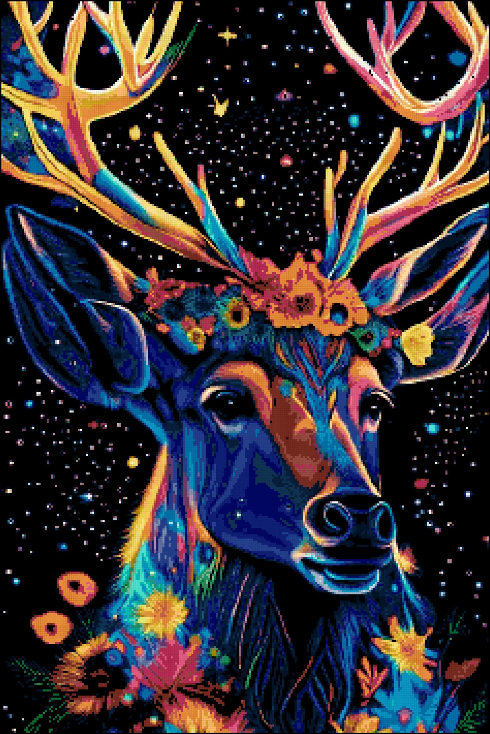 Colorful deer cross stitch pattern Colorful deer cross stitch pattern