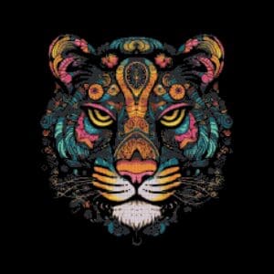 Colorful Lion 3 Cross Stitch Pattern