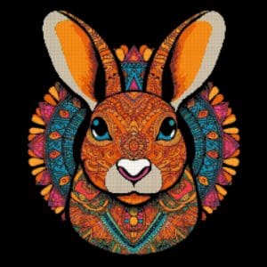 Colorful Rabbit Cross Stitch Pattern