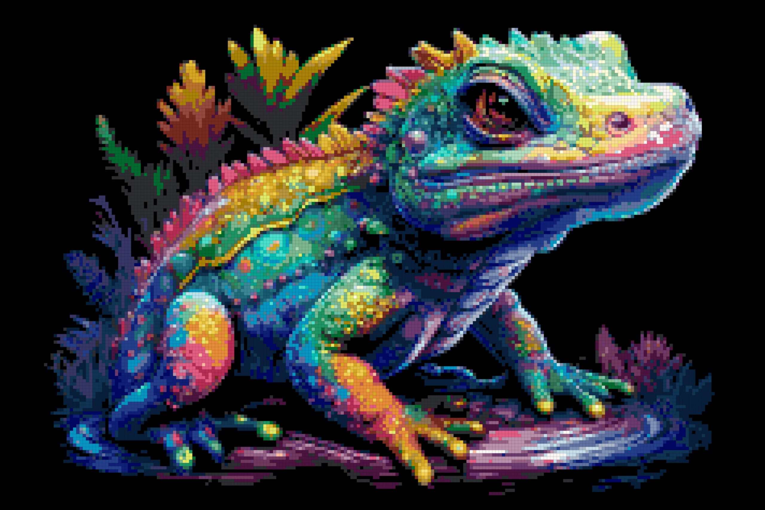 Colorful reptile cross stitch pattern Colorful reptile