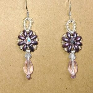 Beaded Flower Dangle Earrings