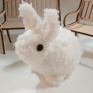 Fluffy plush bunny crochet toy