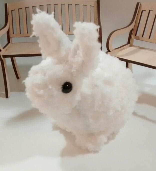 Fluffy plush bunny crochet toy Fluffy plush bunny crochet toy