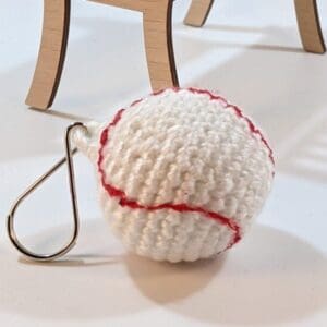Baseball Keyring Crochet Clip-on