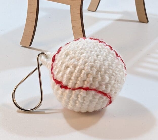 Baseball keyring crochet clip-on Baseball keyring crochet clip-on