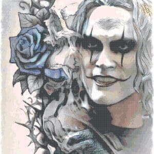 The Crow Blue Rose Cross Stitch Pattern