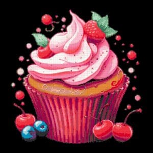 Cupcake Cross Stitch Pattern