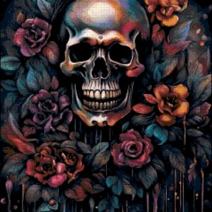 Dripping flower skull