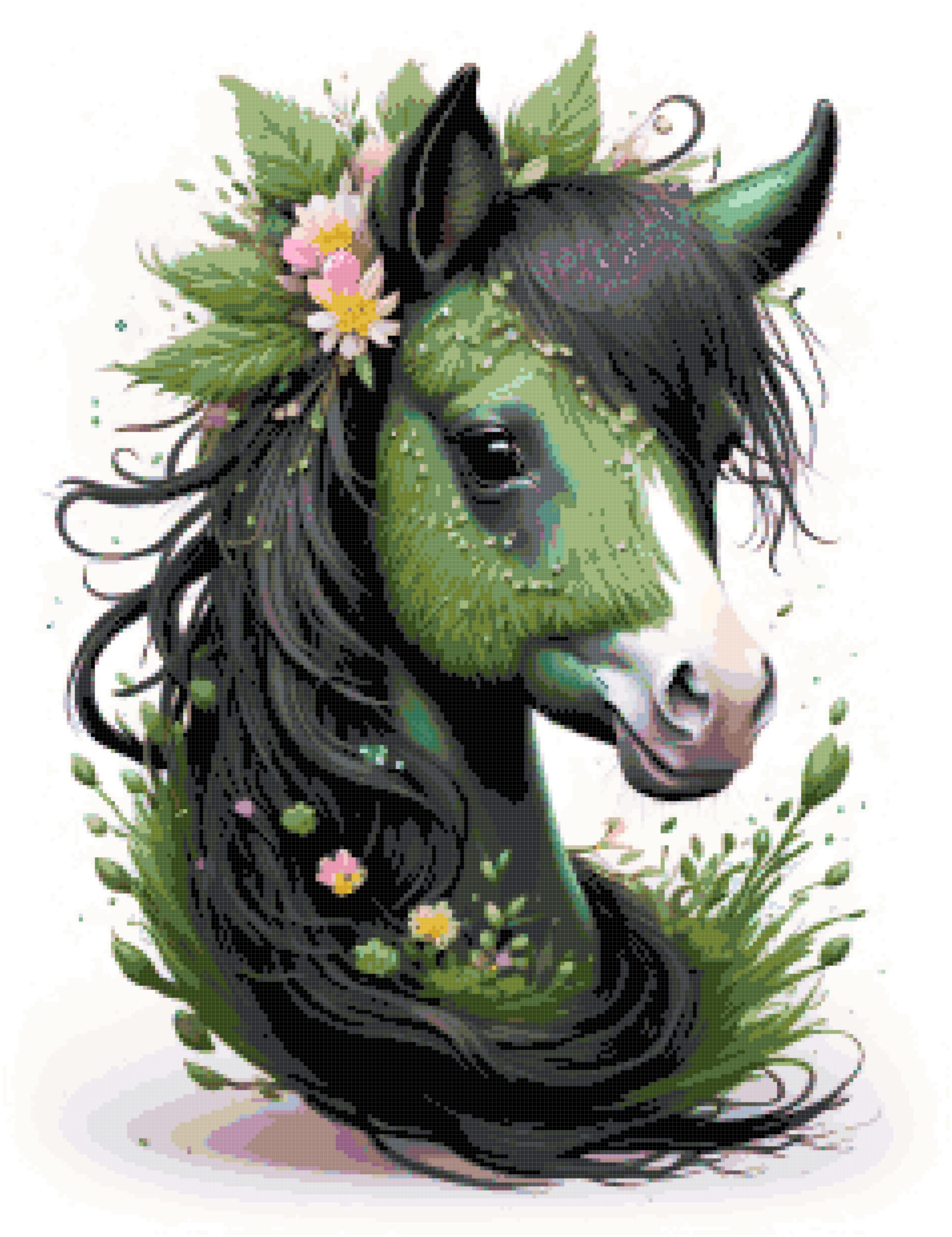 Dripping horse cross stitch pattern Dripping horse