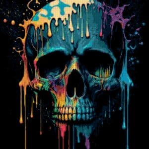 Dripping Skull Cross Stitch Pattern