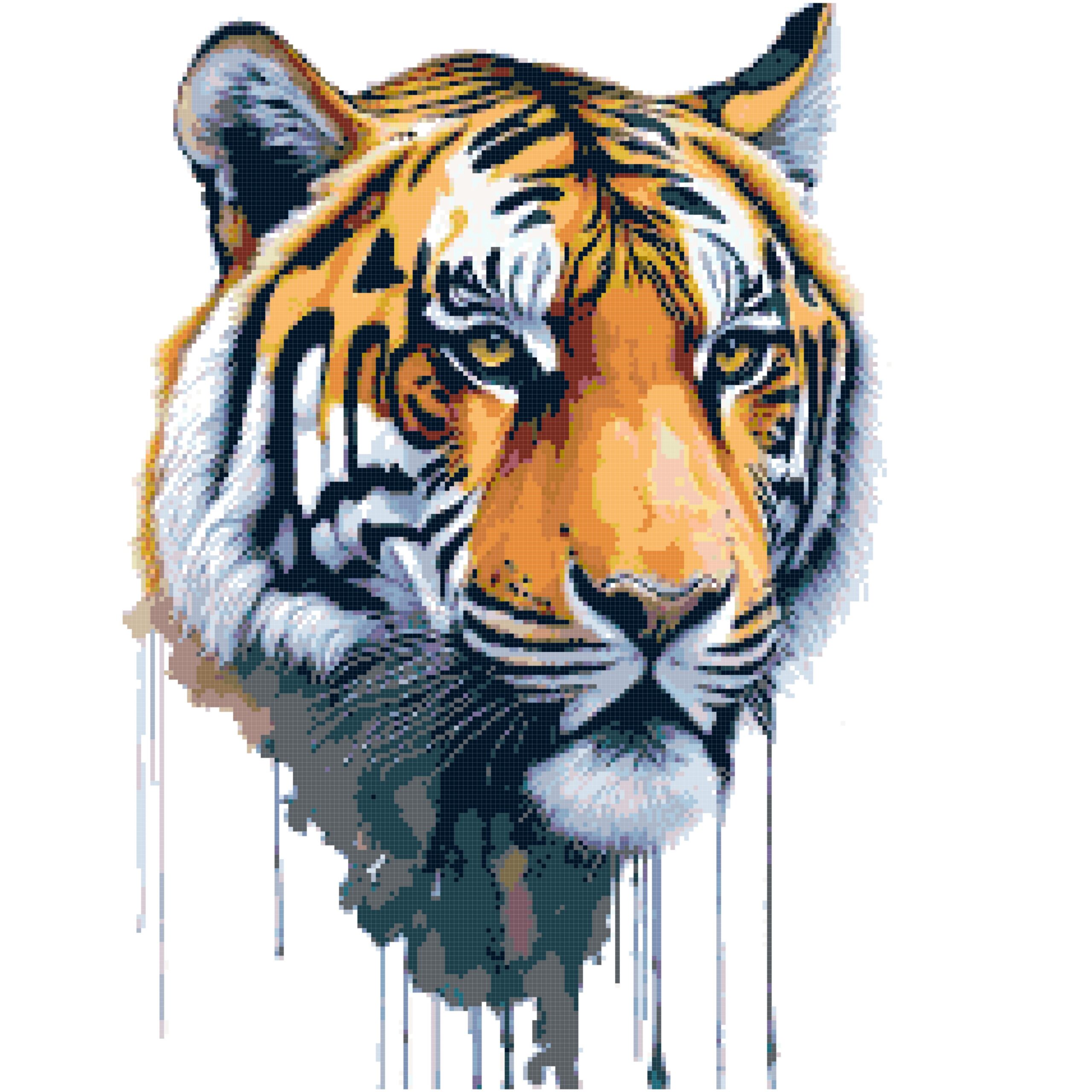 Dripping tiger cross stitch pattern Dripping tiger