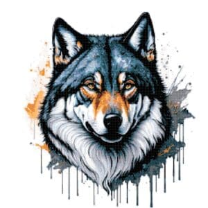 Dripping Wolf 2 Cross Stitch Pattern