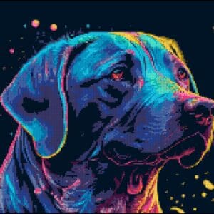 Electro Dog Cross Stitch Pattern