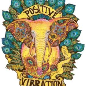 Positive Vibration Elephant Cross Stitch Pattern