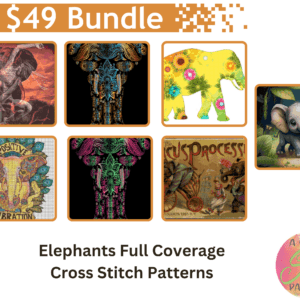 Elephants Cross Stitch Pattern Bundle