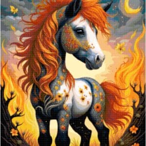 Fall Horse Cross Stitch Pattern