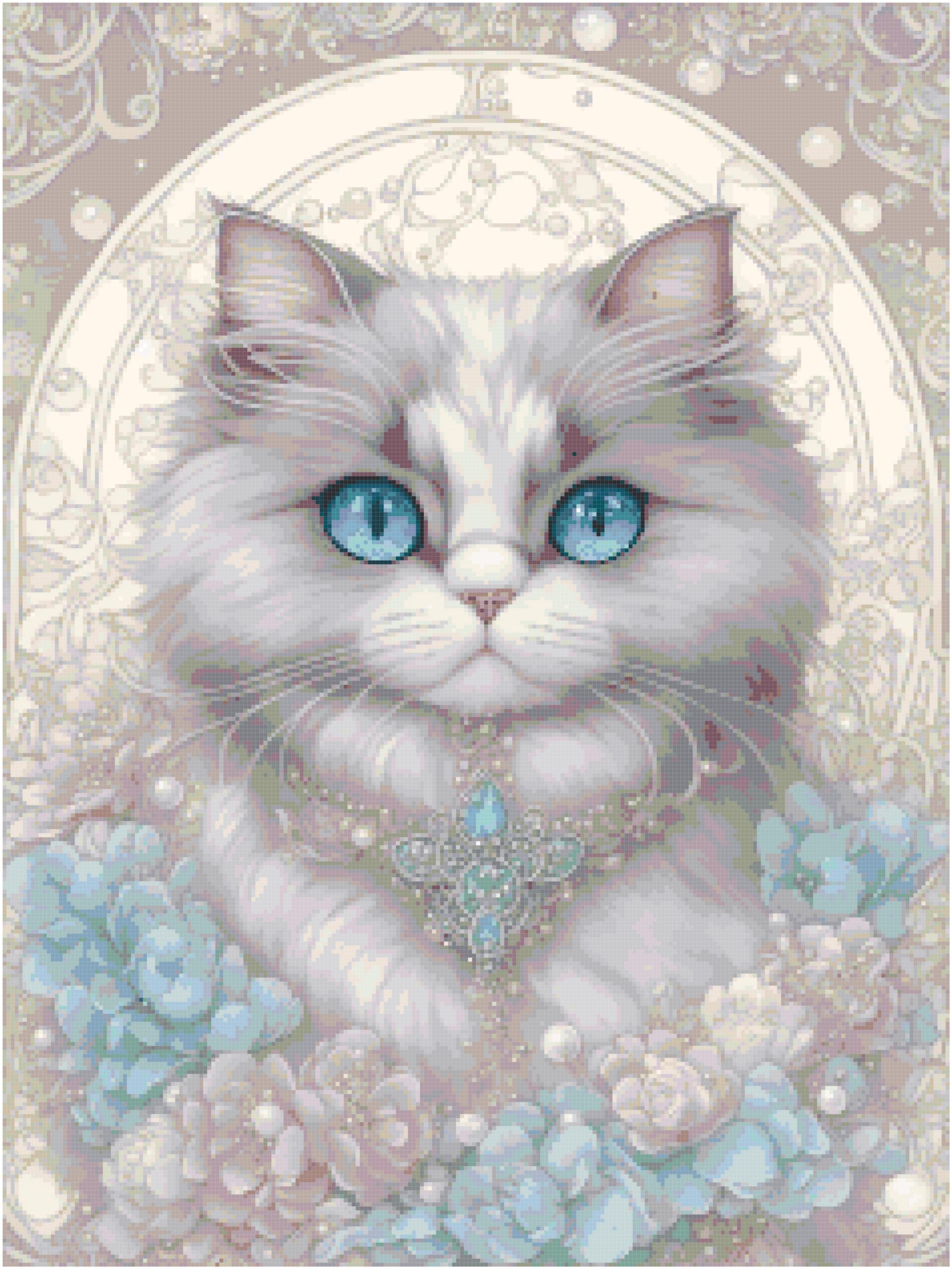 Majestic cat 1 cross stitch pattern Majestic cat 1