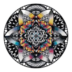 Rainbow Mandala Cross Stitch Pattern