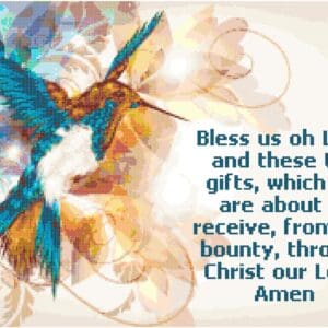 Meal Prayer Hummingbird Cross Stitch