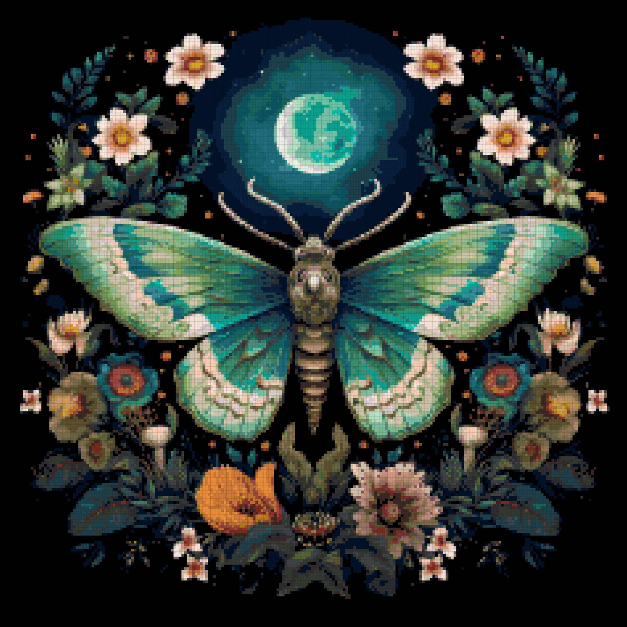 Moth 2 cross stitch pattern by a cross stitch pattern Moth 2 cross stitch pattern