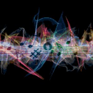 Music fractal cross stitch pattern