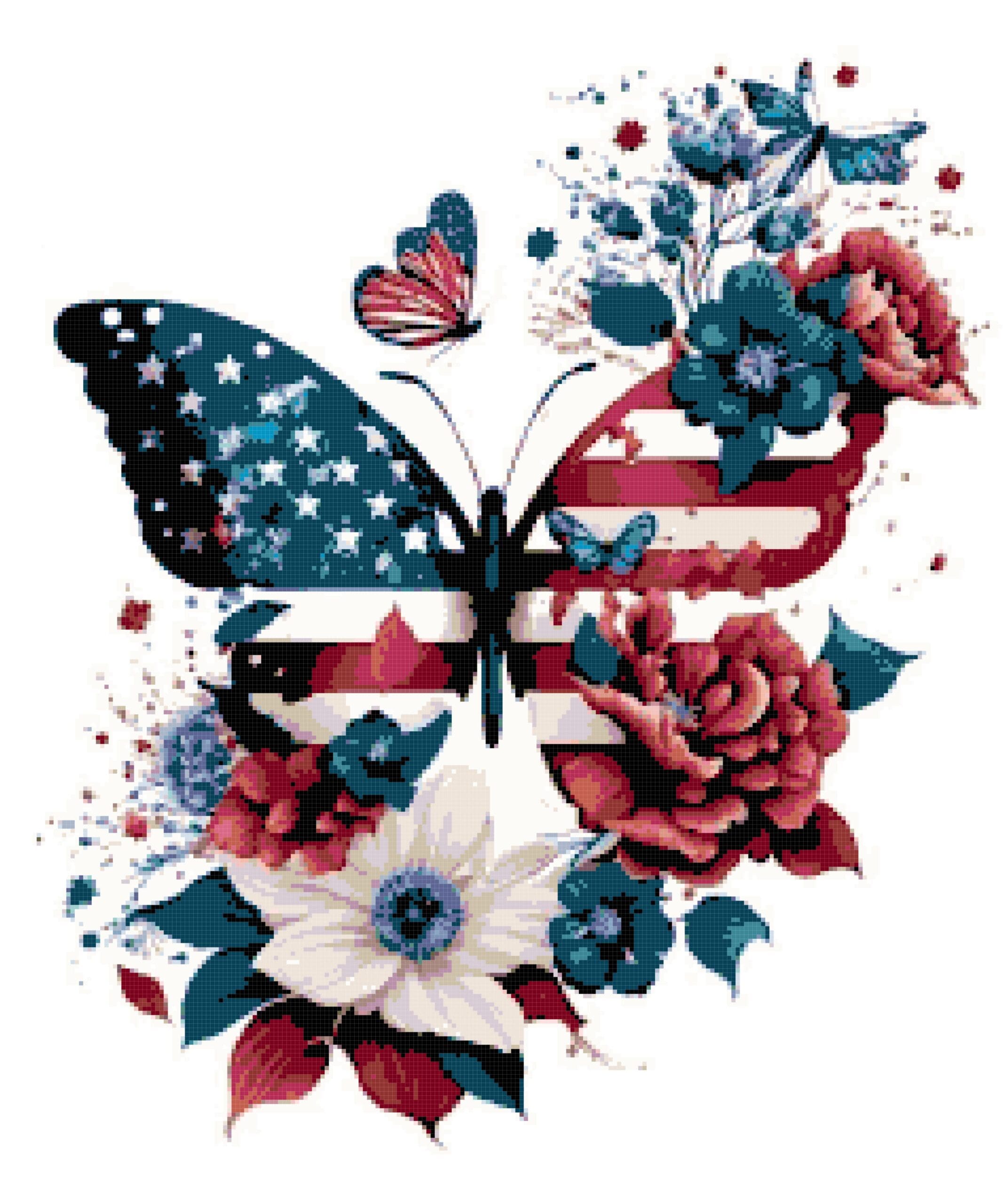 Patriotic butterfly cross stitch pattern by a cross stitch pattern Patriotic butterfly cross stitch pattern