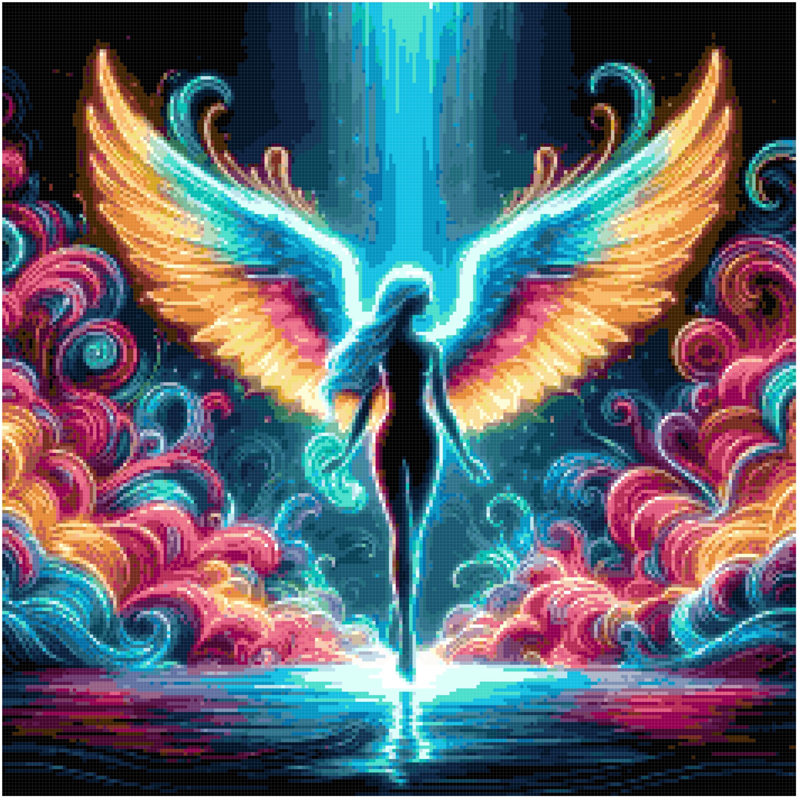 Rainbow angel cross stitch pattern Rainbow angel