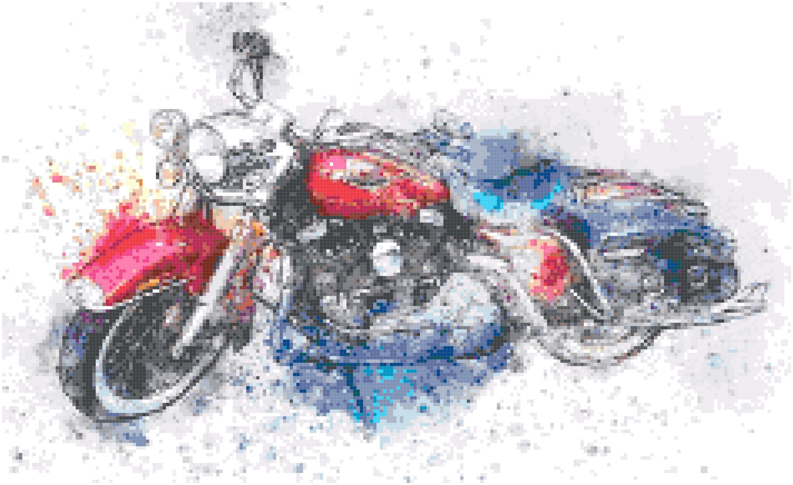 Watercolor motorcycle cross stitch pattern Watercolor motorcycle