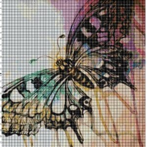 Watercolor Butterfly Cross Stitch Pattern