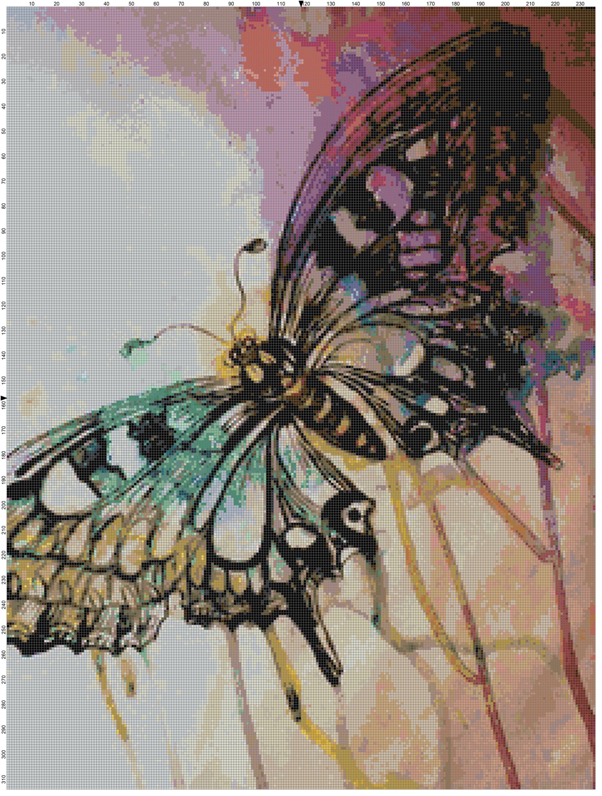 Watercolor butterfly cross stitch pattern by a cross stitch pattern Watercolor butterfly cross stitch pattern