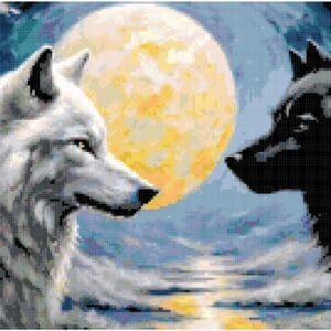 Wolves - Day and Night Cross Stitch Pattern