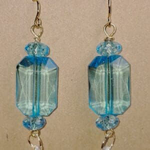 Unique Aqua Blue Acrylic Dangle