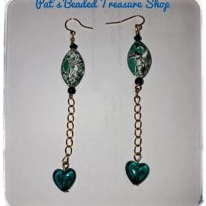 Striking Green Marble Dangle Earrings
