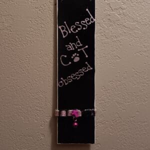 Blessed and Cat Obsessed Wooden Sign