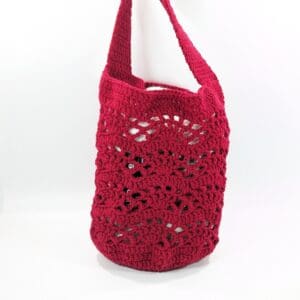Multi-Purpose Burgundy Crochet Bag