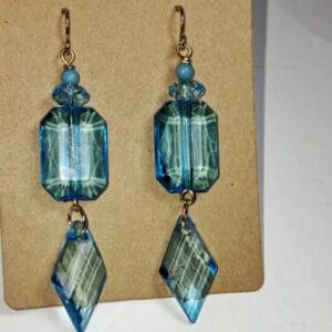 Sleek Aqua Blue Acrylic Geometric Dangle