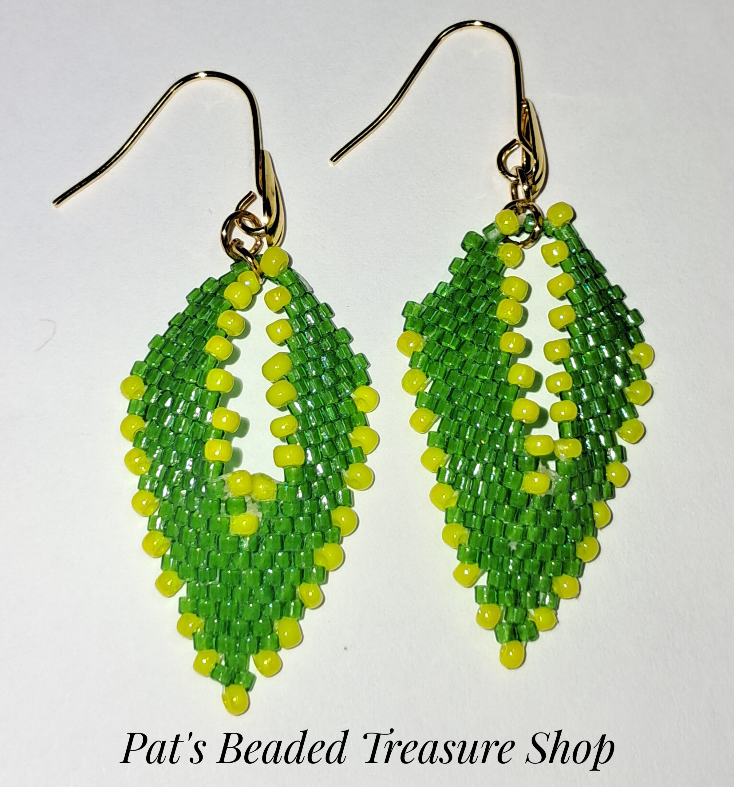 Lime green russian leaf earrings with gold plated ear wires Lime green russian leaf earrings with gold plated ear wires - image 5