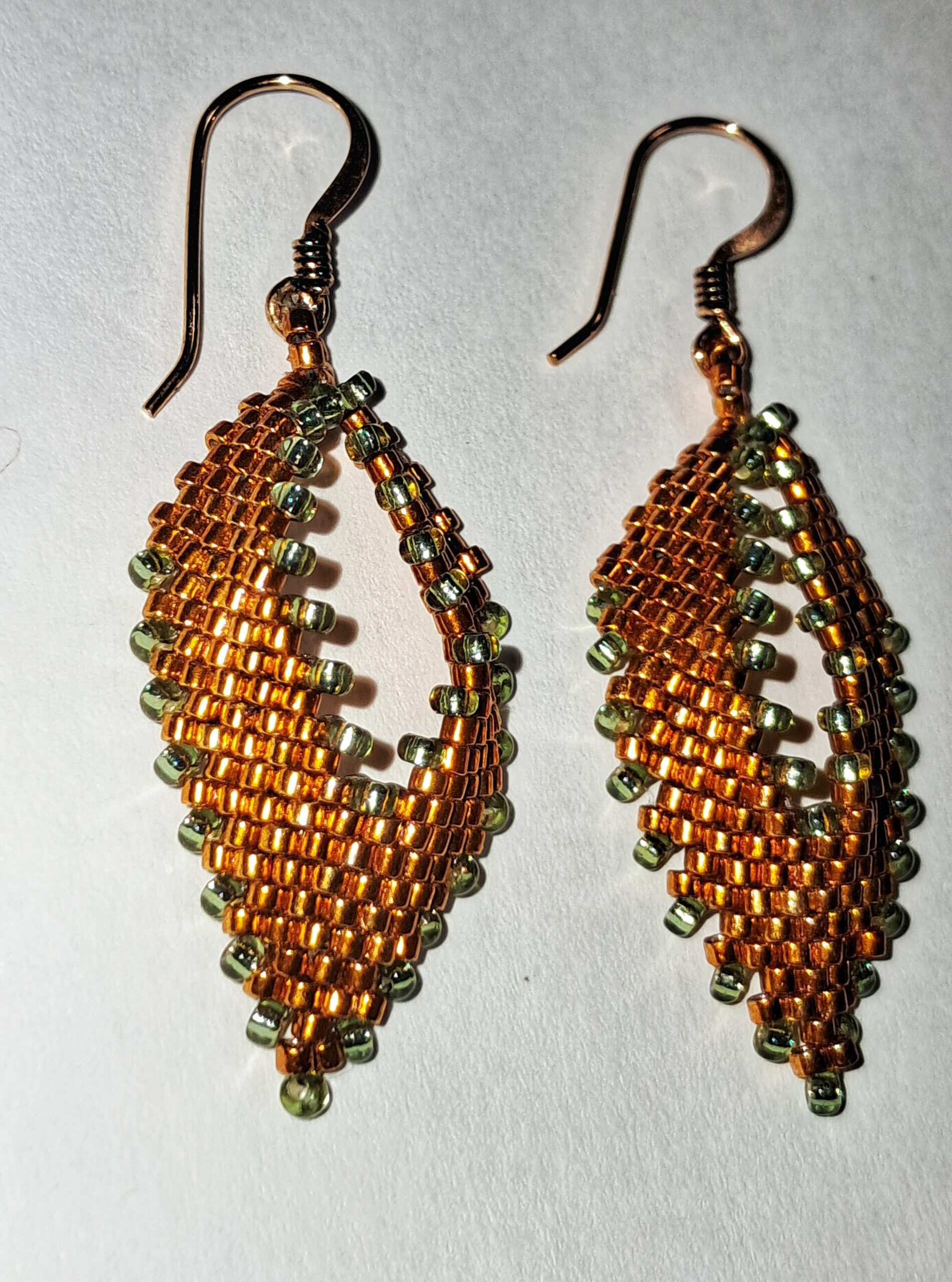 Copper russian leaf earrings with copper ear wires Copper russian leaf earrings with copper ear wires - image 3