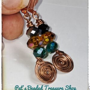 Rustic Copper Spiral Earrings