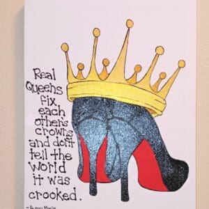 Handmade Crown and Heels with Queen Painting
