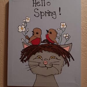 Beautiful Hello Spring with Robins Painting