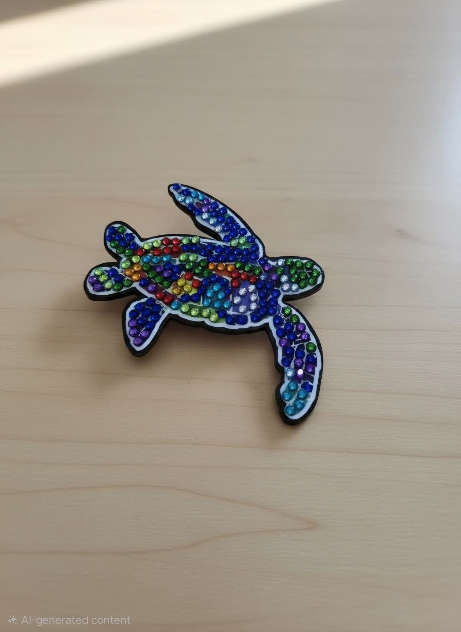 Beaded blue sea turtle magnet Beaded blue sea turtle magnet - image 2