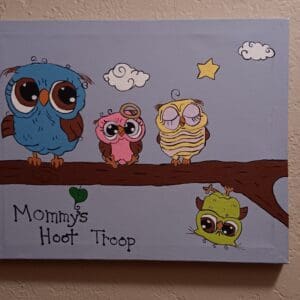 Mommy's hoot troop painting
