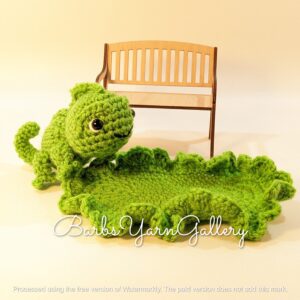 Green Chameleon Crochet Small Plush Toy