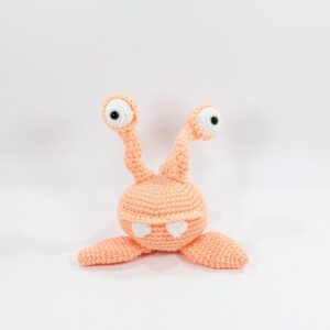 Alian Plush Orange Crochet Monster Toy
