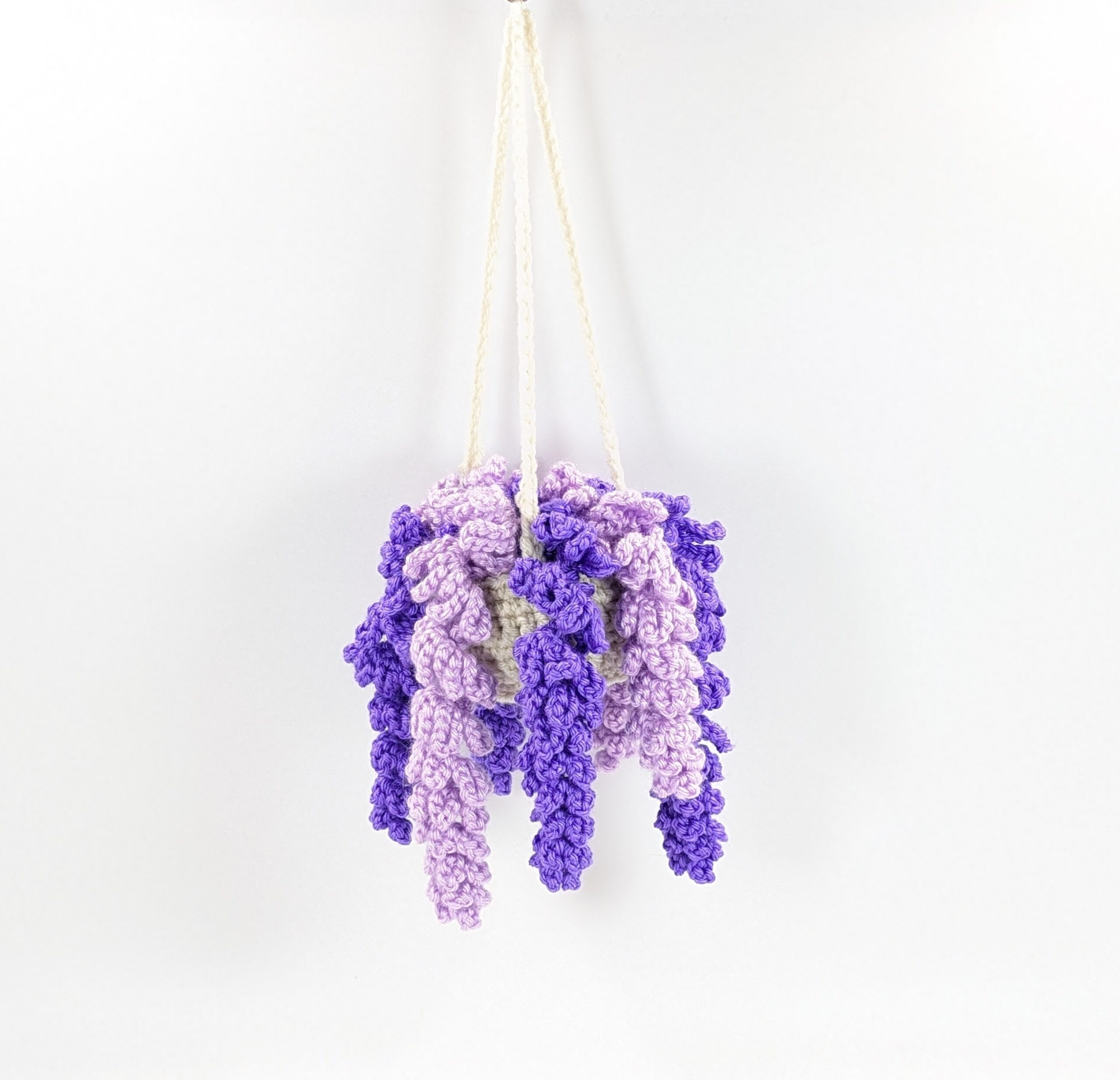 Purple wysteria crochet hanging plant Purple wysteria crochet hanging plant