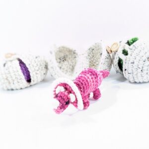 Triceratops Dino Egg Mini Crochet Toy